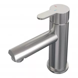 Brauer Edition low washbasin mixer - surface mounted - model D - brushed stainless steel PVD