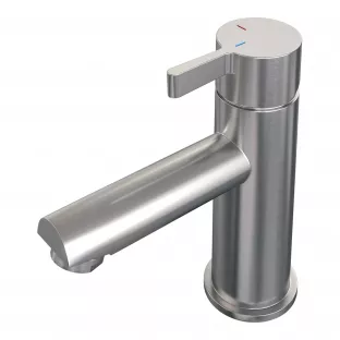 Brauer Edition low washbasin mixer - surface mounted - model E - brushed stainless steel PVD