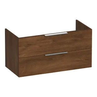 Brauer Elevate washbasin cabinet excl. handles - 100x46x50 cm - 2 drawers without handles - 1 siphon recess - MFC - Forest Cacao