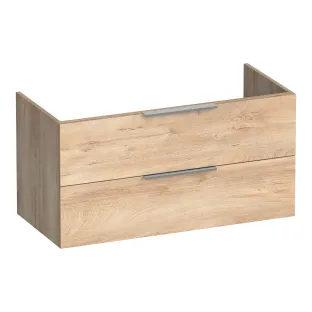 Brauer Elevate washbasin cabinet excl. handles - 100x46x50 cm - 2 drawers without handles - 1 siphon recess - MFC - Forest Wheat