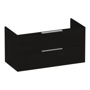 Brauer Elevate washbasin cabinet excl. handles - 100x46x50 cm - 2 drawers without handles - 1 siphon recess - MFC - Timber Black