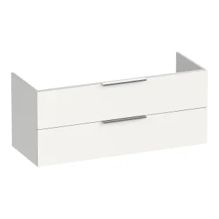 Brauer Elevate washbasin cabinet excl. handles - 120x46x50 cm - 2 drawers without handles - 1 siphon recess - MDF lacquered - Matt White