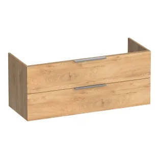 Brauer Elevate washbasin cabinet excl. handles - 120x46x50 cm - 2 drawers without handles - 1 siphon recess - MFC - Forest Tan