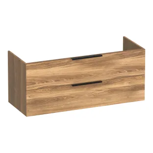 Brauer Elevate washbasin cabinet excl. handles - 120x46x50 cm - 2 drawers without handles - 1 siphon recess - MFC - Honey