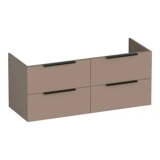 Brauer Elevate washbasin cabinet excl. handles - 120x46x50 cm - 4 drawers without handles - 2 siphon cut-outs - MDF lacquered - Matt Mocha