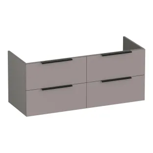 Brauer Elevate washbasin cabinet excl. handles - 120x46x50 cm - 4 drawers without handles - 2 siphon cut-outs - MDF lacquered - Matt Taupe