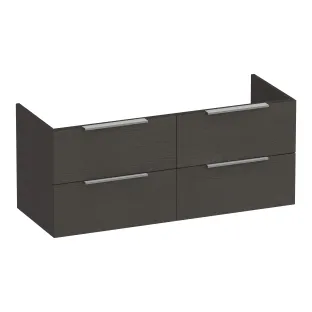 Brauer Elevate washbasin cabinet excl. handles - 120x46x50 cm - 4 drawers without handles - 2 siphon cut-outs - MFC - Timber Anthracite
