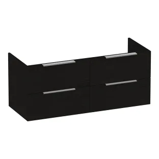 Brauer Elevate washbasin cabinet excl. handles - 120x46x50 cm - 4 drawers without handles - 2 siphon cut-outs - MFC - Timber Black
