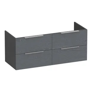Brauer Elevate washbasin cabinet excl. handles - 120x46x50 cm - 4 drawers without handles - 2 siphon cut-outs - MFC - Timber Grey