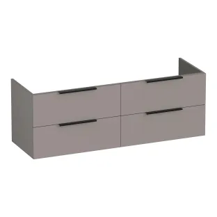 Brauer Elevate washbasin cabinet excl. handles - 140x46x50 cm - 4 drawers without handles - 2 siphon cut-outs - MDF lacquered - Matt Taupe