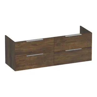 Brauer Elevate washbasin cabinet excl. handles - 140x46x50 cm - 4 drawers without handles - 2 siphon cut-outs - MFC - Grove