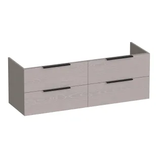 Brauer Elevate washbasin cabinet excl. handles - 140x46x50 cm - 4 drawers without handles - 2 siphon cut-outs - MFC - Timber Greige