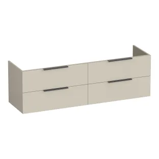 Brauer Elevate washbasin cabinet excl. handles - 160x46x50 cm - 4 drawers without handles - 2 siphon cut-outs - MDF lacquered - Matt Beige