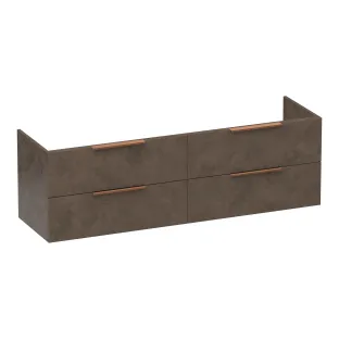 Brauer Elevate washbasin cabinet excl. handles - 160x46x50 cm - 4 drawers without handles - 2 siphon cut-outs - MFC - Erosion