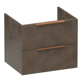 Brauer Elevate washbasin cabinet excl. handles - 60x46x50 cm - 2 drawers handleless - 1 siphon recess - MFC - Erosion
