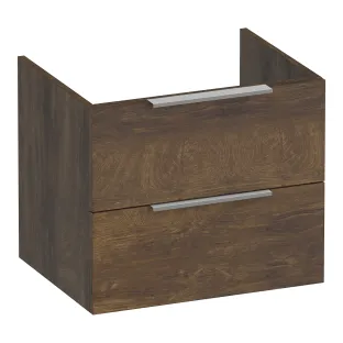 Brauer Elevate washbasin cabinet excl. handles - 60x46x50 cm - 2 drawers without handles - 1 siphon recess - MFC - Grove