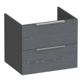 Brauer Elevate washbasin cabinet excl. handles - 60x46x50 cm - 2 drawers without handles - 1 siphon recess - MDF lacquered - Matt Grey