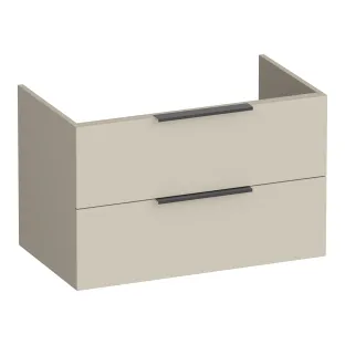 Brauer Elevate washbasin cabinet excl. handles - 80x46x50 cm - 2 drawers without handles - 1 siphon recess - MDF lacquered - Matt Beige