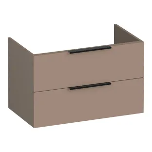 Brauer Elevate washbasin cabinet excl. handles - 100x46x50 cm - 2 drawers without handles - 1 siphon recess - MDF lacquered - Matt Mocha