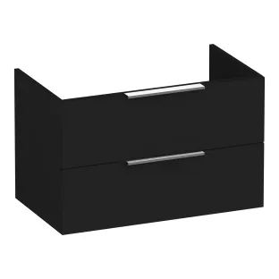 Brauer Elevate washbasin cabinet excl. handles - 80x46x50 cm - 2 drawers without handles - 1 siphon recess - MDF lacquered - Matt Black