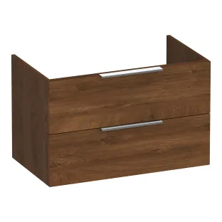 Brauer Elevate washbasin cabinet excl. handles - 80x46x50 cm - 2 drawers handleless - 1 siphon recess - MFC - Forest Cacao