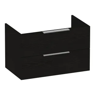 Brauer Elevate washbasin cabinet excl. handles - 80x46x50 cm - 2 drawers without handles - 1 siphon recess - MFC - Timber Black