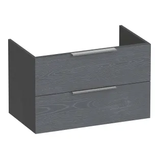Brauer Elevate washbasin cabinet excl. handles - 80x46x50 cm - 2 drawers without handles - 1 siphon recess - MDF lacquered - Matt Grey