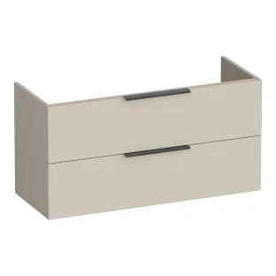 Brauer Elevate washbasin cabinet shallow excl. handles - 100x39x50 cm - 2 drawers handleless - 1 siphon recess - MDF lacquered - Matt Beige