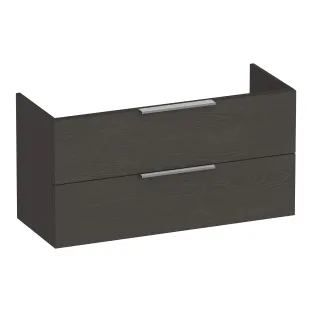Brauer Elevate washbasin cabinet shallow excl. handles - 100x39x50 cm - 2 drawers handleless - 1 siphon recess - MFC - Timber Anthracite