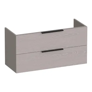 Brauer Elevate wastafelonderkast ondiep excl. opleggrepen - 100x39x50 cm - 2 laden greeploos - 1 sifonuitsparing - MFC - Timber Greige