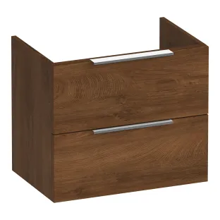 Brauer Elevate washbasin cabinet shallow excl. handles - 60x39x50 cm - 2 drawers handleless - 1 siphon recess - MFC - Forest Cacao