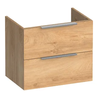Brauer Elevate washbasin cabinet shallow excl. handles - 60x39x50 cm - 2 drawers handleless - 1 siphon recess - MFC - Forest Tan