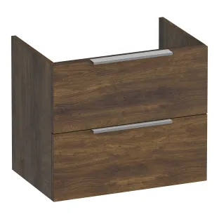Brauer Elevate washbasin cabinet shallow excl. handles - 60x39x50 cm - 2 drawers handleless - 1 siphon recess - MFC - Grove