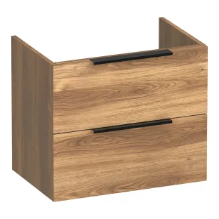 Brauer Elevate washbasin cabinet shallow excl. handles - 60x39x50 cm - 2 drawers without handles - 1 siphon recess - MFC - Honey