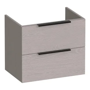 Brauer Elevate washbasin cabinet shallow excl. handles - 60x39x50 cm - 2 drawers handleless - 1 siphon recess - MFC - Timber Greige