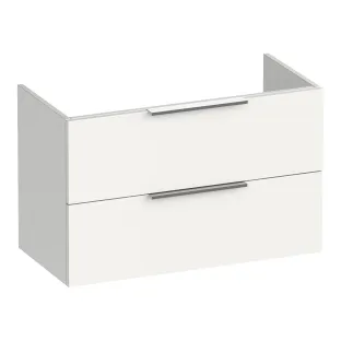 Brauer Elevate washbasin cabinet shallow excl. handles - 80x39x50 cm - 2 drawers without handles - 1 siphon recess - MDF lacquered - Gloss white