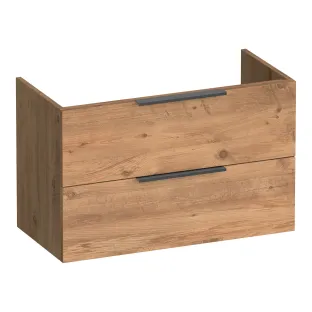 Brauer Elevate washbasin cabinet shallow excl. handles - 80x39x50 cm - 2 drawers without handles - 1 siphon recess - MFC - Chateau