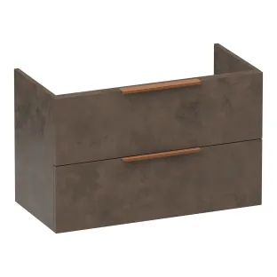 Brauer Elevate washbasin cabinet shallow excl. handles - 80x39x50 cm - 2 drawers handleless - 1 siphon recess - MFC - Erosion