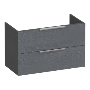 Brauer Elevate washbasin cabinet shallow excl. handles - 80x39x50 cm - 2 drawers without handles - 1 siphon recess - MDF lacquered - Matt Grey
