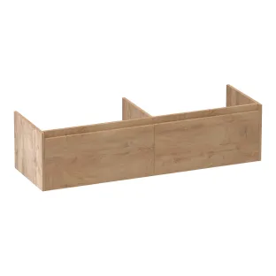 Brauer Embrace washbasin cabinet - 140x46x35 cm - 2 drawers without handles - 2 siphon cut-outs - MFC - Forest Tan