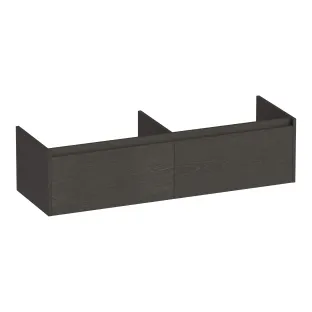 Brauer Embrace washbasin cabinet - 140x46x35 cm - 2 drawers without handles - 2 siphon cut-outs - MFC - Timber Anthracite