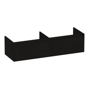 Brauer Embrace washbasin cabinet - 140x46x35 cm - 2 drawers without handles - 2 siphon cut-outs - MFC - Timber Black