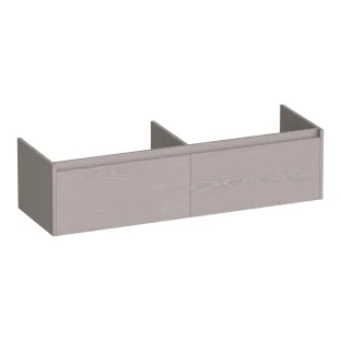 Brauer Embrace washbasin cabinet - 140x46x35 cm - 2 drawers handleless - 2 siphon cut-outs - MFC - Timber Greige