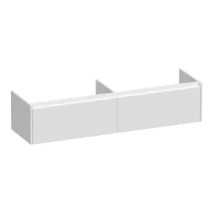 Brauer Embrace wastafelonderkast - 160x46x35 cm - 2 laden greeploos - 2 sifonuitsparingen - MDF gelakt - Glans wit
