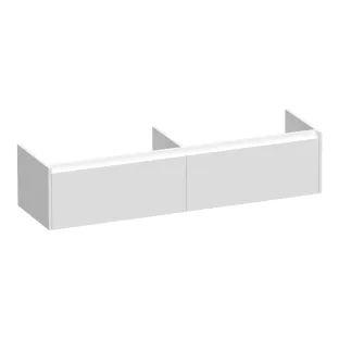 Brauer Embrace wastafelonderkast - 160x46x35 cm - 2 laden greeploos - 2 sifonuitsparingen - MDF gelakt - Mat Wit