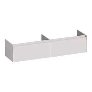 Brauer Embrace wastafelonderkast - 160x46x35 cm - 2 laden greeploos - 2 sifonuitsparingen - MDF gelakt - Mat Zand