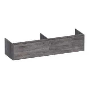 Brauer Embrace washbasin cabinet - 160x46x35 cm - 2 drawers handleless - 2 siphon cut-outs - MFC - Driftwood