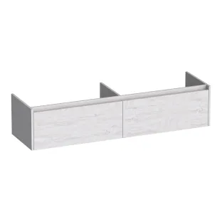 Brauer Embrace washbasin cabinet - 160x46x35 cm - 2 drawers without handles - 2 siphon cut-outs - MFC - Forest Seashell