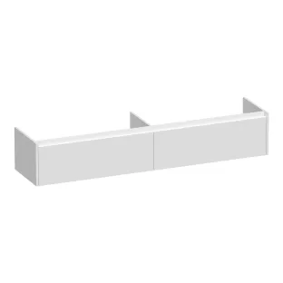 Brauer Embrace wastafelonderkast - 200x46x35 cm - 2 laden greeploos - 2 sifonuitsparingen - MDF gelakt - Glans wit
