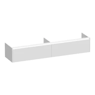 Brauer Embrace wastafelonderkast - 200x46x35 cm - 2 laden greeploos - 2 sifonuitsparingen - MDF gelakt - Mat Wit